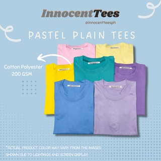 เสื้อยืด[INNOCENTEES] UNISEX PASTEL PLAIN TSHIRT II LILAC, TURQUIOSE, PINK, CANARY,  ORCHID II SMALL TO 2XL