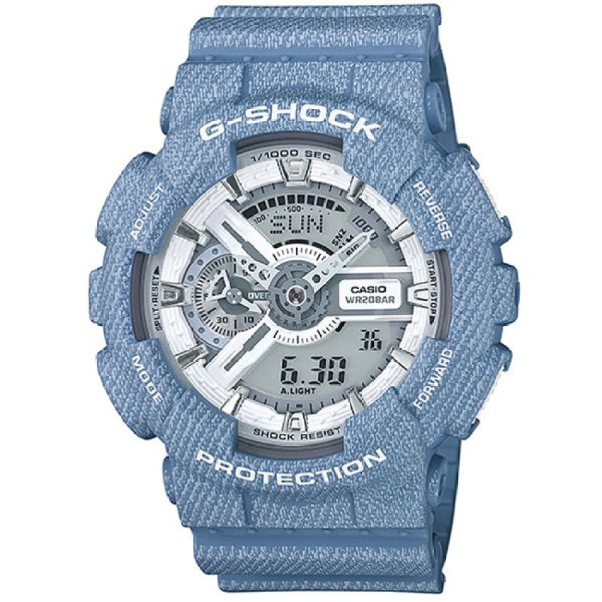 Casio G-Shock นาฬิกาข้อมือผู้ชาย สายเรซิ่น รุ่น GA-110DC-2A7 - สีฟ้า