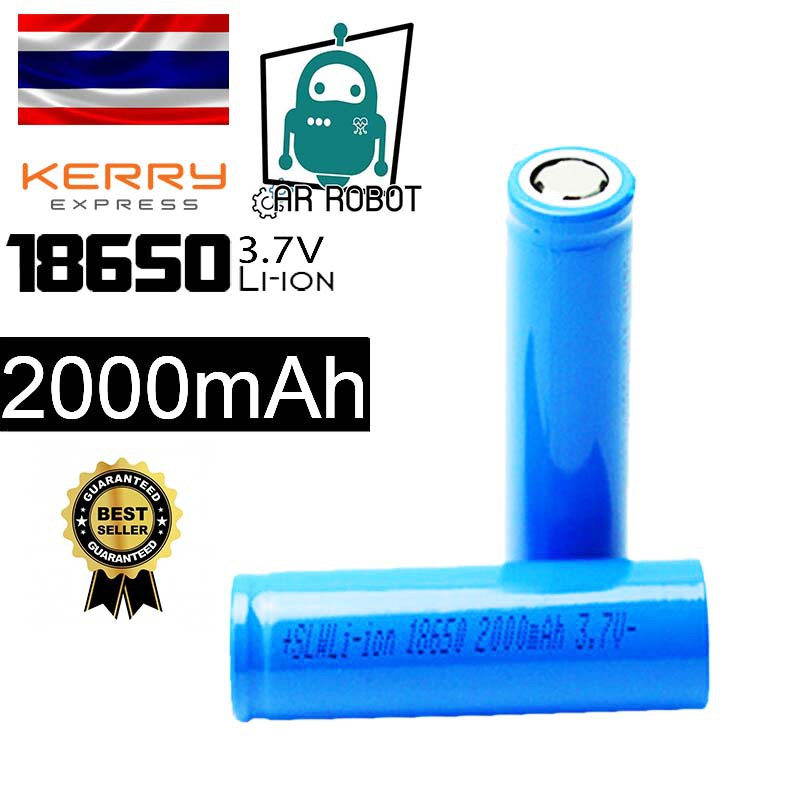 18650 Battery 2000mAh 3.7V Rechargeable Liion Lithium Cell / ก้อน