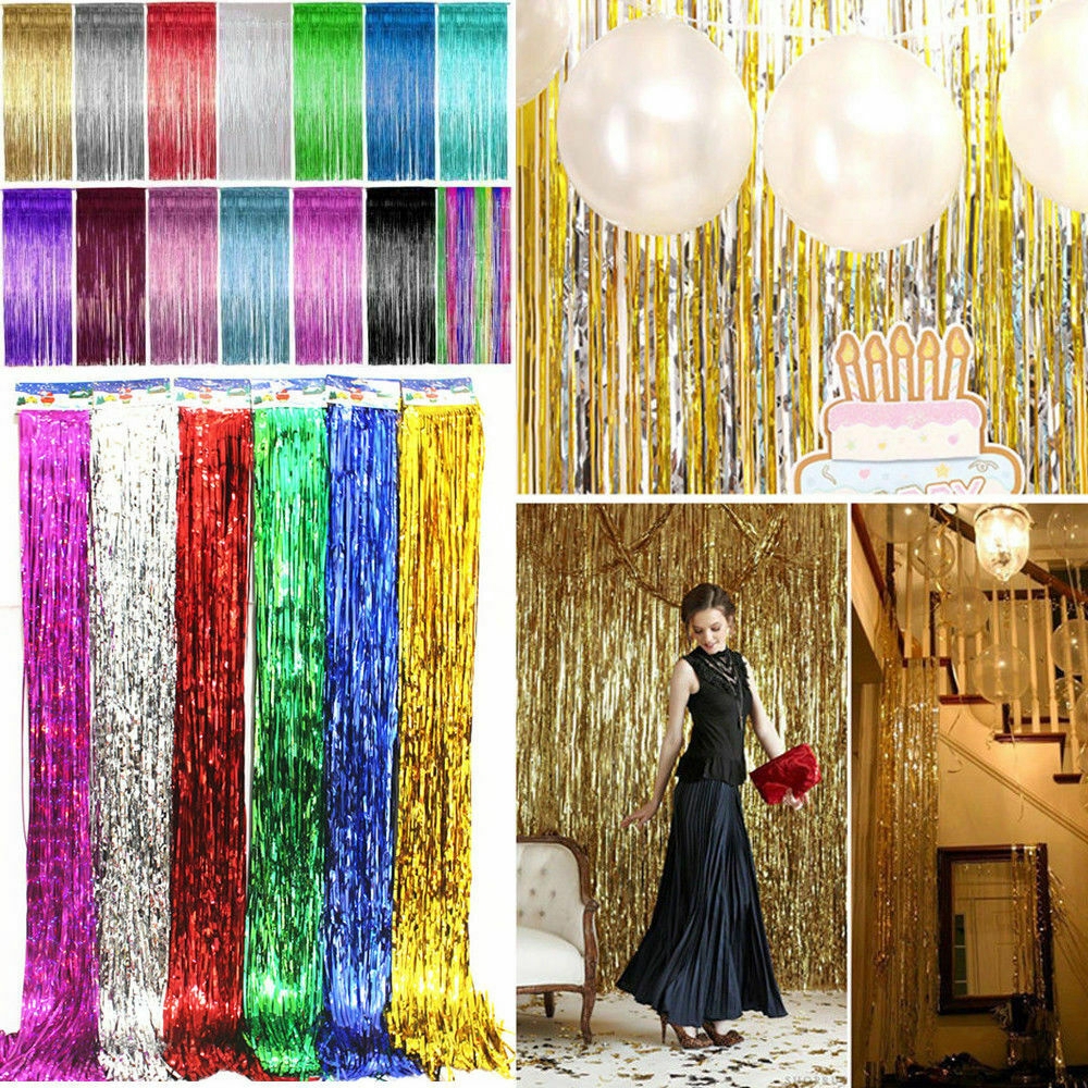 แนะนำ ผ้าม่าน 1m * 2M Bachelorette Party ฉากหลังผ้าม่าน/Glitter Gold ฟอยล์ Fringe ผ้าม่านฉากหลัง/ภาพอุปกรณ์ประกอบฉาก/โลหะ Tinsel สําหรับตกแต่งงานแต่งงานวันเกิด ราคาพิเศษ มีเก็บเงินปลายทาง