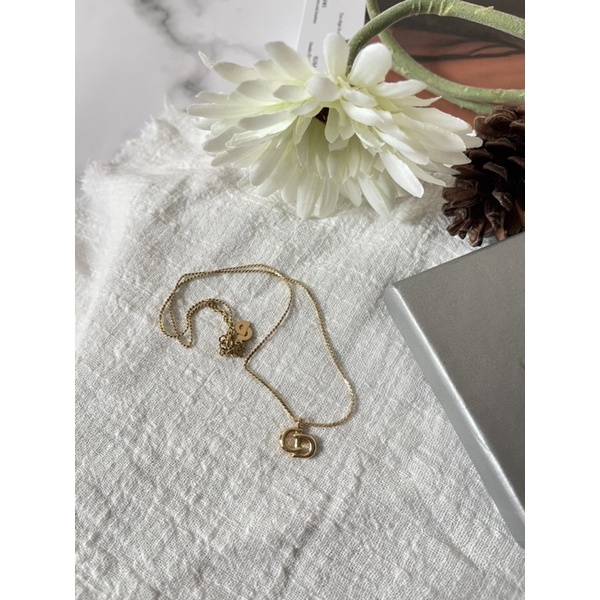 สร้อยคอ ดิออร์* CD vintage necklace 1.0cm in GHW excellent conditions (box, ppbag)