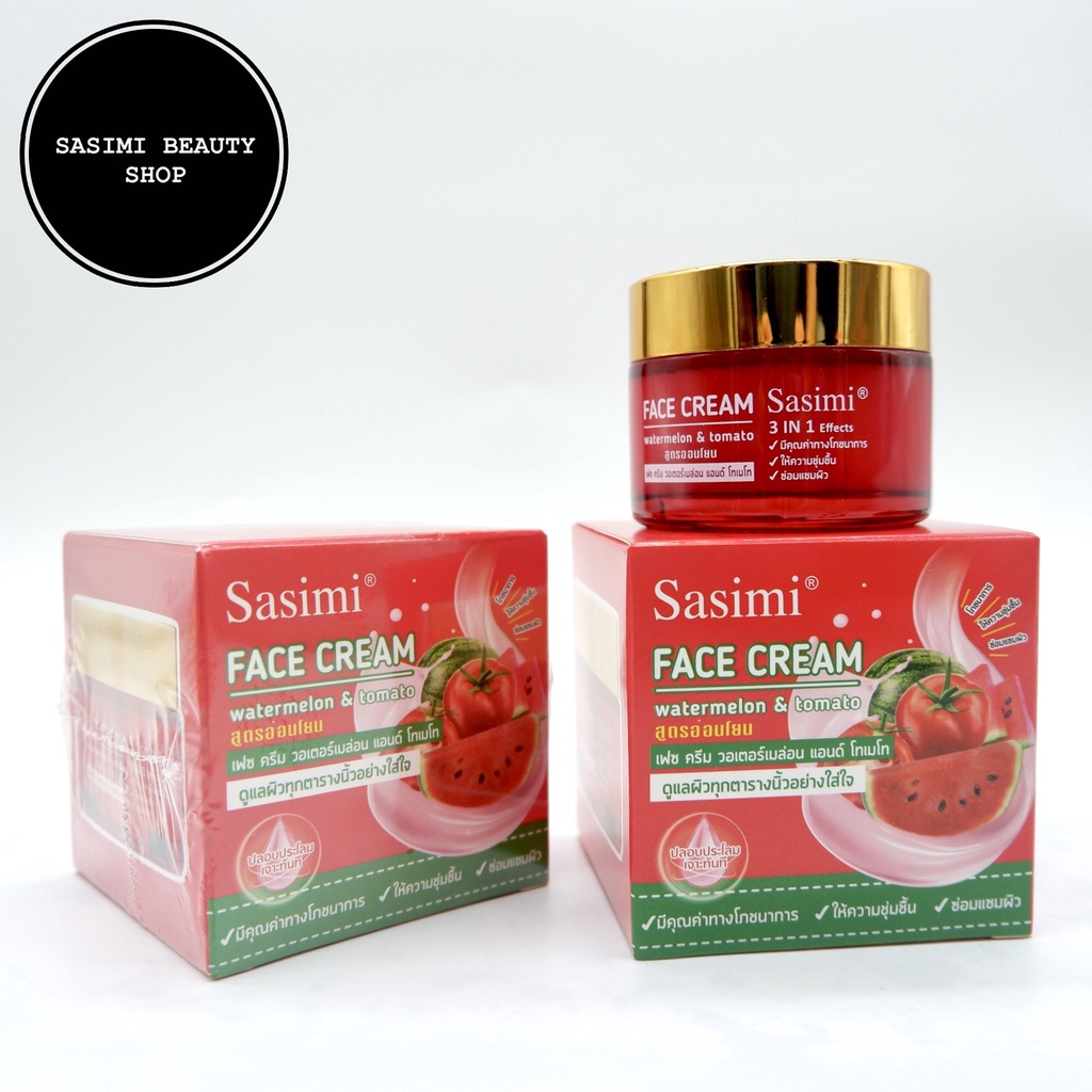 SASIMI Watermelon&Tomato Face Cream ครีมบำรุงผิวหน้า สูตรแตงโม มะเขือเทศ - รูปที่ 2