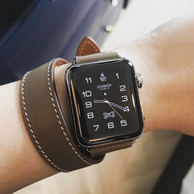 🔥สายมีlogo hermes พร้อมส่งทั้ง 4 ขนาด38,40,42,44🔥สายapple watch double tour สีหายาก สวยหรูเหมือนherm