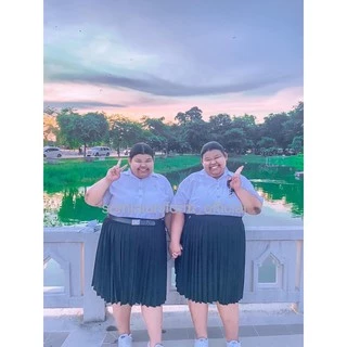 พลีต xxxl ใหญ่มาก เอว 52-60 นิ้ว จีบแท้ เอวไม่แตก สีดำ และ กรมท่า
