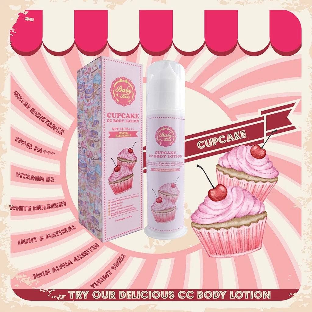 Baby Kiss Cupcake CC Body Lotion SPF45 PA+++