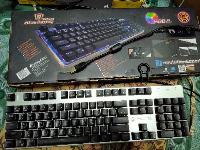 คียบอร์ด mechanicai blue switch rgb neolution e-sport มือ2 สวยๆ ...