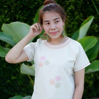 🍁เสื้อพื้นเมือง 🍁เสื้อผ้าฝ้าย 🍁ปักด้นมือ อก:38 40 42