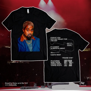 คอลูกเรือเสื้อยืดคอกลมFacebox TEE - KANYE WESTผ้าฝ้ายแท้