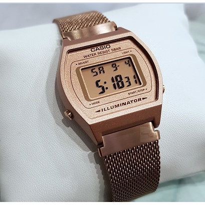 นาฬิกา Casio รุ่น B640WMR-5A นาฬิกาผู้หญิงรุ่นใหม่ล่าสุด สายถักสีโรสโกลด์ -ของแท้ 100% รับประกันศูนย์ CMG1 ปีเต็ม