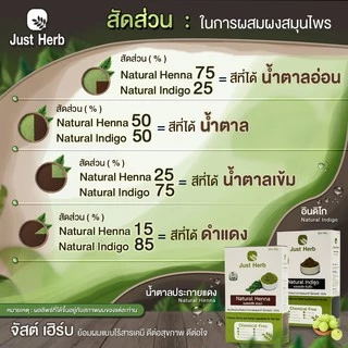 อินดิโก สมุนไพรย้อมหงอก ทำ 2 ขั้นตอน ผ่านแกมมาฆ่าเชื้อ ผงพืชล้วนไร้เคมีผสม จัสต์ เฮิร์บ Just Herb