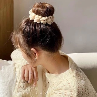 ยางรัดผมทรงขดเกลียวแบบเกาหลีน่ารัก Rope Fabric Band พร้อมส่งในไทย !! ยางมัดผม ยางรัดผมเกลียว กิ๊บติดผม