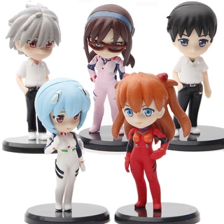 ฟิกเกอร์โมเดล PVC รูปการ์ตูน Asuka Kaworu Nagisa Ayanami Rei Ikari Shinji Rebuild of Evangelion สําหรับตกแต่งบ้าน 5 ชิ้น