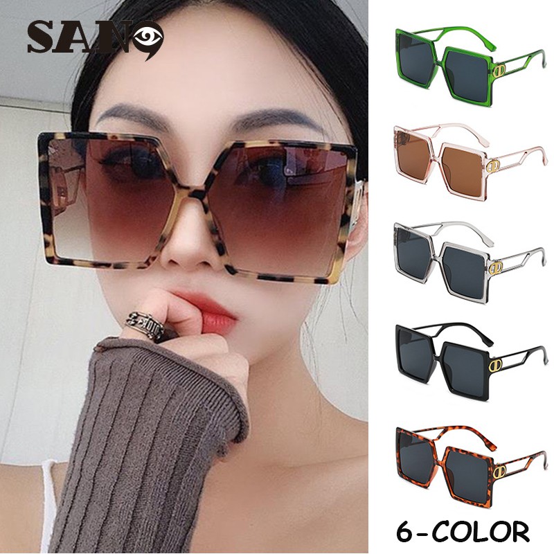 【Ready Stock】แว่นกันแดดกรอบใหญ่ทรงสี่เหลี่ยมสําหรับผู้หญิง