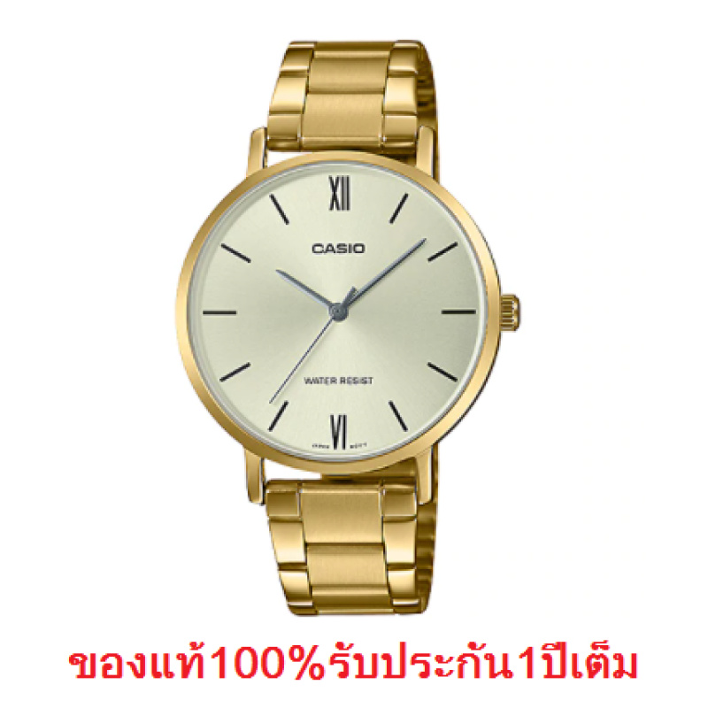 Win Watch shop นาฬิกา Casio รุ่น LTPVT01G9B นาฬิกาผู้หญิงสายสแตนเลสสีทอง หน้าปัดทองรับประกันสินค้า 1
