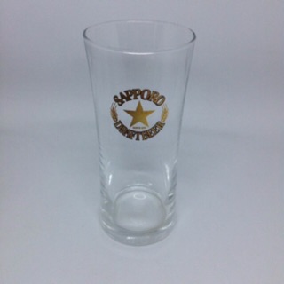 แก้วเบียร์ SAPPORO Draft Beer โลโก้ดาวและตัวอักษรสีทอง นำเข้าจากประเทศญี่ปุ่น