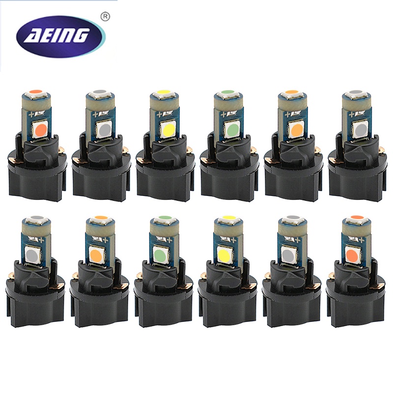 ปุ่มไฟเตือน LED T5 W1.2W W3W 74 37 3-SMD 3030 สว่างมาก พร้อมซ็อกเก็ตบิด