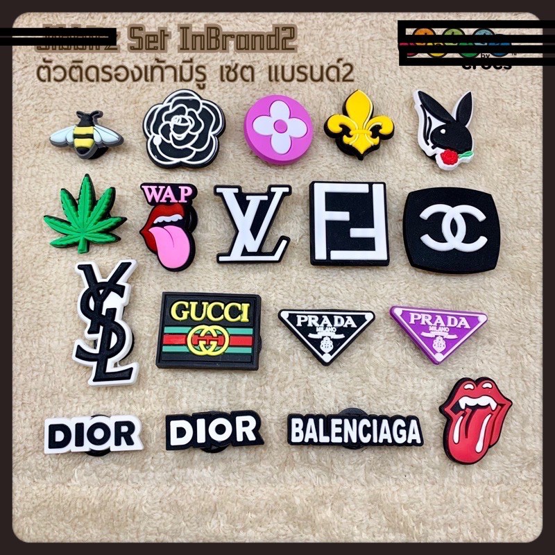 JBB 👠🌈ตัวติดรองเท้ามีรูเซต แบรนด์2 🔆🌀 Shoe Charm Set In Brand 2 งานดี ดูมีระดับ inter