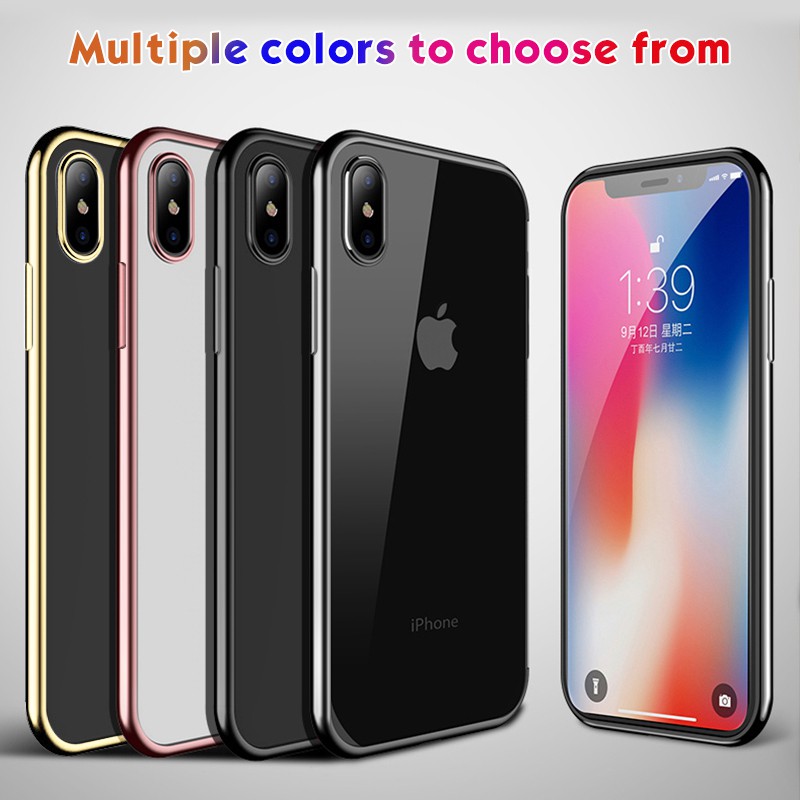 Clear Case For iPhone XR XS Max 6 6 Plus 7 8 Plus Plating Soft TPU ...