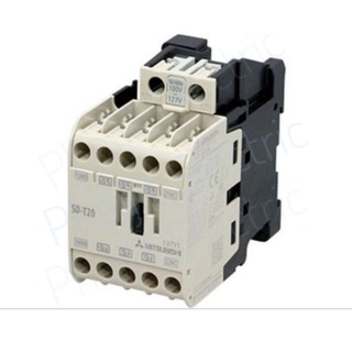 Mitsubishi Contactors SD-T20 - แมกเนติก มิตซูบิชิ AC220-240V-S-T, 3P, 18A, 7.5kW, 1NO+1NC