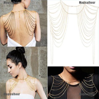 Magicalhour Style Fashion Sexy Body Women Jewelry Tassels Link Body Shoulder Chain Necklace