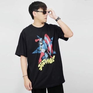 เสื้อยืดMarvelลายกัปตันอเมริกาสีดำ(00114)