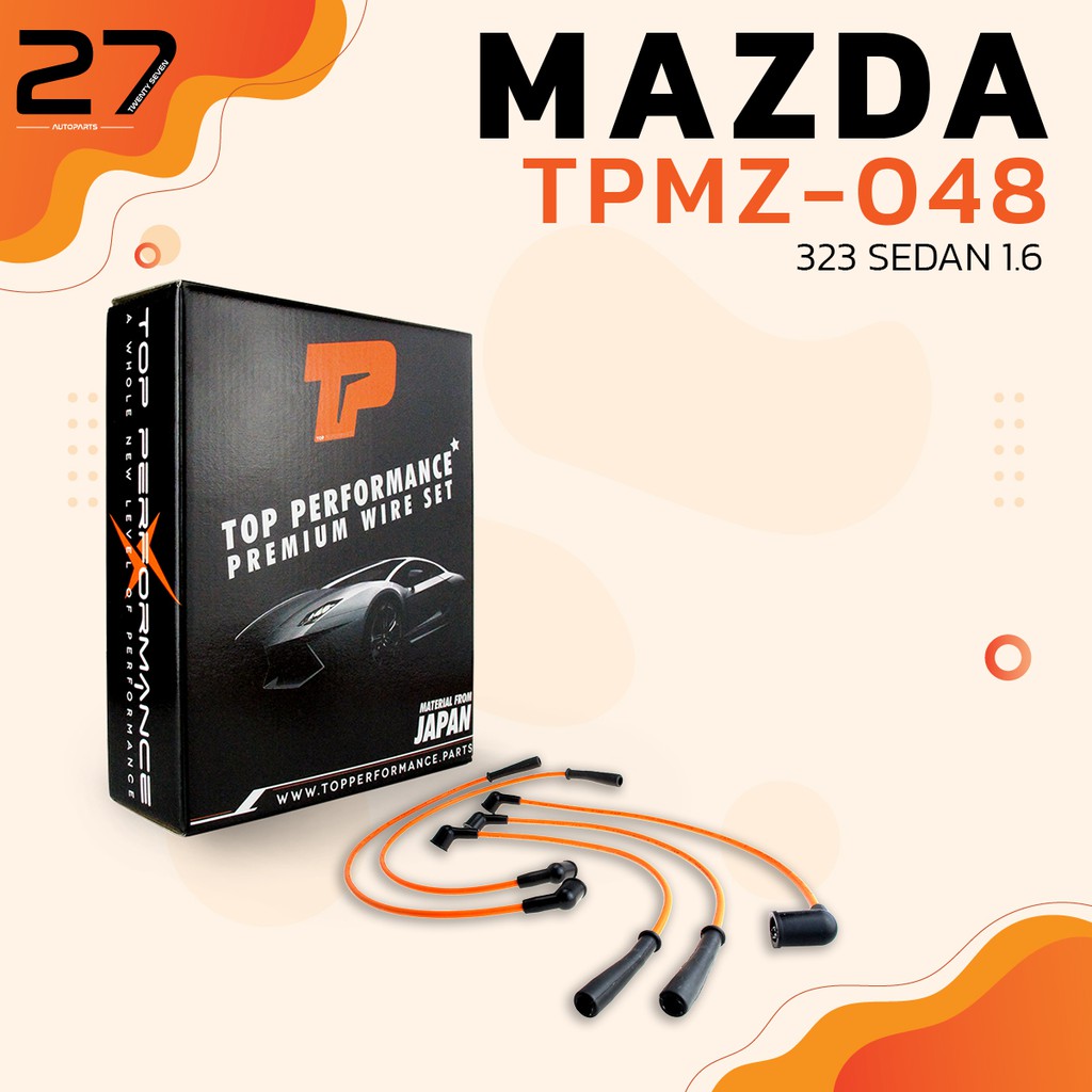 สายหัวเทียน MAZDA - 323 SEDAN 1.6 เครื่อง B6 ตรงรุ่น - รหัส TPMZ-048 - TOP PERFORMANCE JAPAN - สายคอยล์ มาสด้า