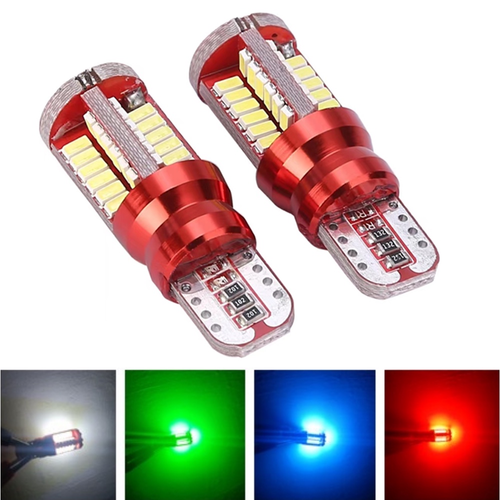 10pcs ที่จอดรถ 57 Smd T10 หลอดไฟ LED 12V park light ไฟสัญญาณ Super Bright สําหรับรถจักรยานยนต์/อัตโนมัติ Super Bright โคมไฟอัตโนมัติสีเหลืองสีขาวน้ําแข็งสีฟ้าสีเขียว W16W