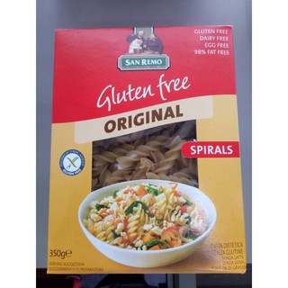 San Remo Gluten Free Spirals เส้นพาสต้า รูปเกลียว ไม่มีกลูเตน  250g