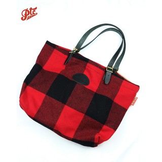 กระเป๋า FROST RIVER WOOLRICH WOOL RED PLAID BAZAAR TOTE