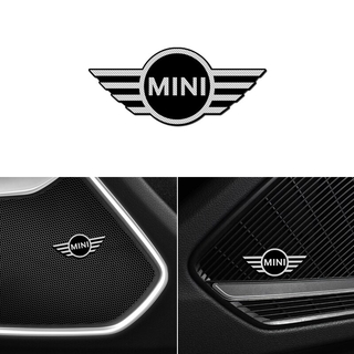 สติ๊กเกอร์เครื่องเสียงรถยนต์4pcs Car Styling 3D Aluminum Audio Video Speaker Car Stickers For Mini Cooper R56 R50 R53 R60 R61 F56 F55 F54 R55 Decals