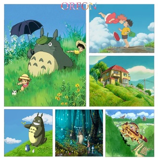 【ORFON】ภาพระบายสีตามตัวเลข สีตกแต่งบ้าน ของขวัญวันเกิดพิเศษ -Hayao Miyazaki Animation Series