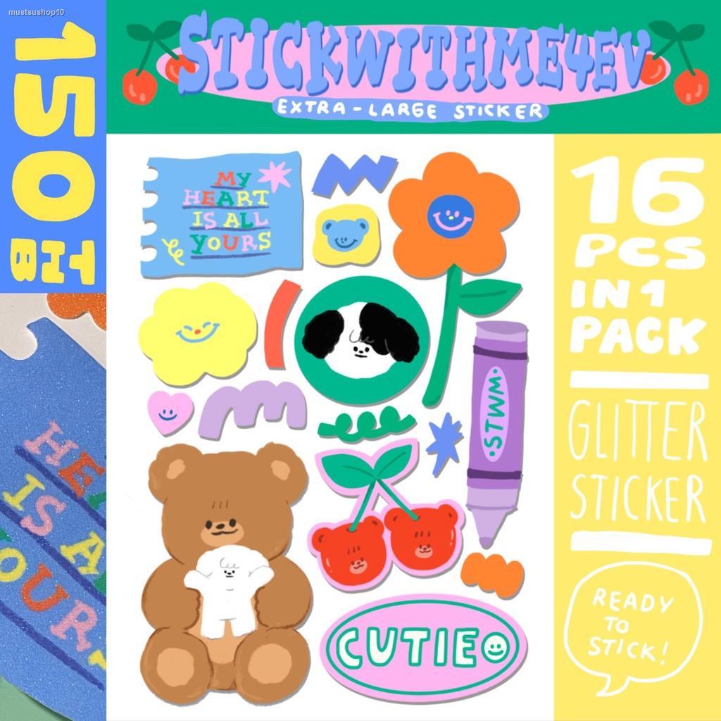 Extra Large Glitter Sticker pack สติกเกอร์แพคเนื้อกลิตเตอร์ ...