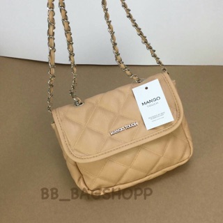 Mango : QUILTED MINI CROSS-BODY BAG สีครีม (outlet)