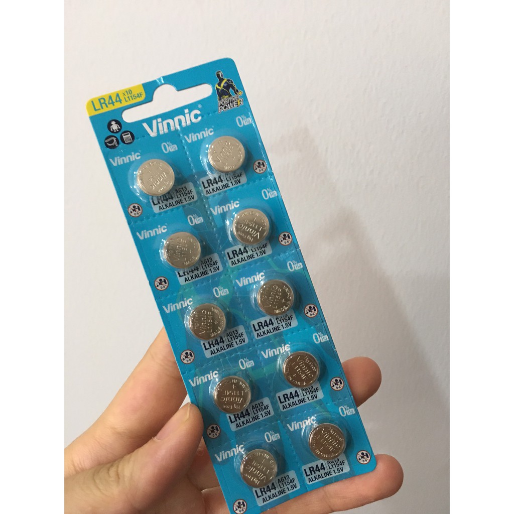 พุพองแบตเตอรี่ Vinnic LR44 L1154F AG13 G13 L1154 A76 10 ก้อน