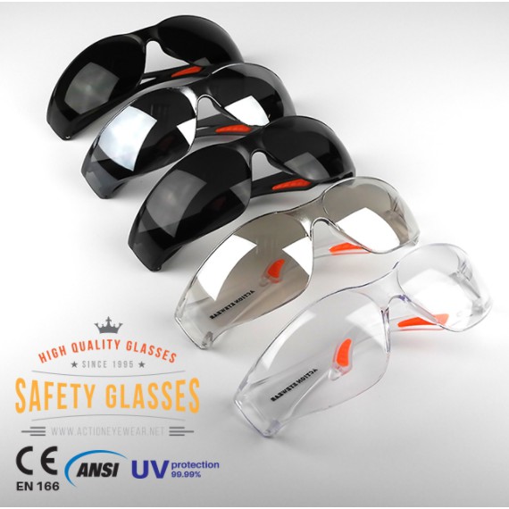 รุ่น 728AF แบรนด์ Action Eyewear  (กันฝ้า 100%) มีของแถม แว่นตานิรภัย