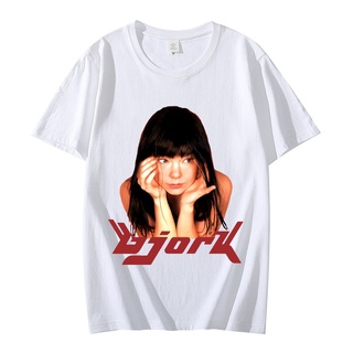 T-shirt  เสื้อยืดแขนสั้น ผ้าฝ้าย พิมพ์ลายอัลบั้มเพลงนักร้อง Bjork ยุค 90 สไตล์วินเทจ แฟชั่นฤดูร้อน สําหรับผู้ชาย#39; s เ