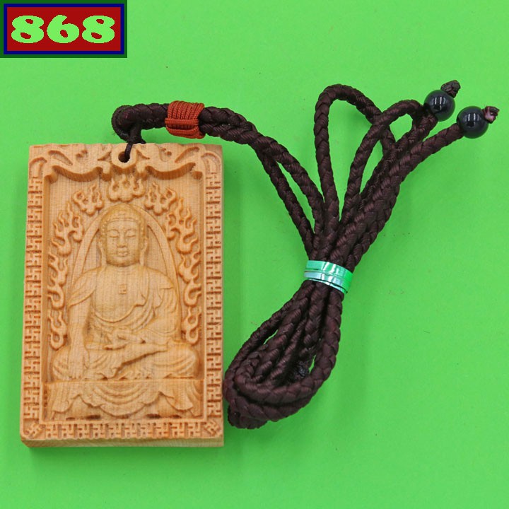 Amitabha Buddha สร้อยคอร่มชูชีพสีดํา boxwood DMG17