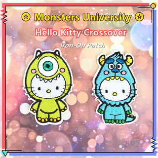 แพทช์เหล็กครอสโอเวอร์ลายการ์ตูน Hello Kitty Diy สําหรับเย็บปักตกแต่งเสื้อผ้า 1ชิ้น