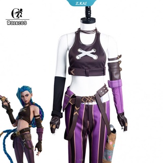 LoL Arcane Jinx คอสเพลย์เครื่องแต่งกาย Uniform Outfits ฮาโลวีน Carnival Set【ZK】