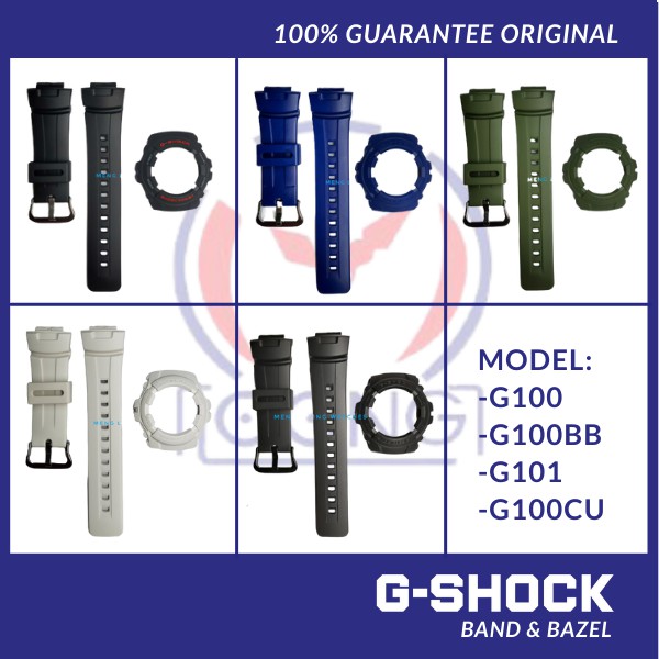 G-SHOCK G100 , G100bb, G101, G100cu Hitam Biru Hijau White BAND และ BEZEL "bnb" ของ CASIO ใหม่