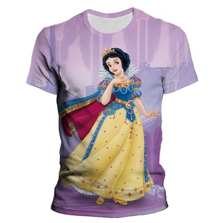 เสื้อยืดแขนสั้น พิมพ์ลายการ์ตูน Disney Snow White and Seven Dwarfs แฟชั่นฤดูร้อน สไตล์สตรีท สําหรับผู้ชาย และผู้หญิง