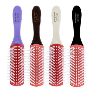 พร้อมส่ง  แปรงผม Detangling 9แถวหวีผมนวดหนังศีรษะ Hairbrush Wet Curly Detangle หวีผู้หญิง Salon Hairdressing