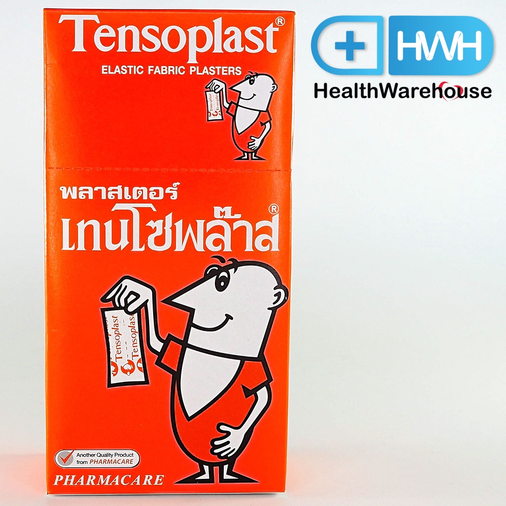 Tensoplast 100 ชิ้น เทนโซพลาส พลาสเตอร์ยา พลาสเตอร์ ปิดแผล ชนิดผ้า ผ้าสีน้ำตาล