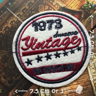 Vintage 1973 ตัวรีดติดเสื้อ อาร์มรีด อาร์มปัก ตกแต่งเสื้อผ้า หมวก กระเป๋า แจ๊คเก็ตยีนส์ Hipster Embroidered Iron on P...