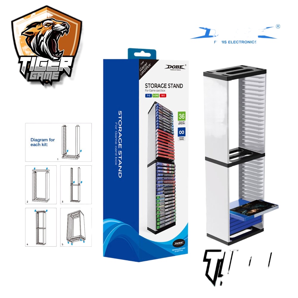 2022new۞ Dobe ชั้นเก็บแผ่นเกมส์ 36 แผ่น (Dobe Storage Stand for Game ...