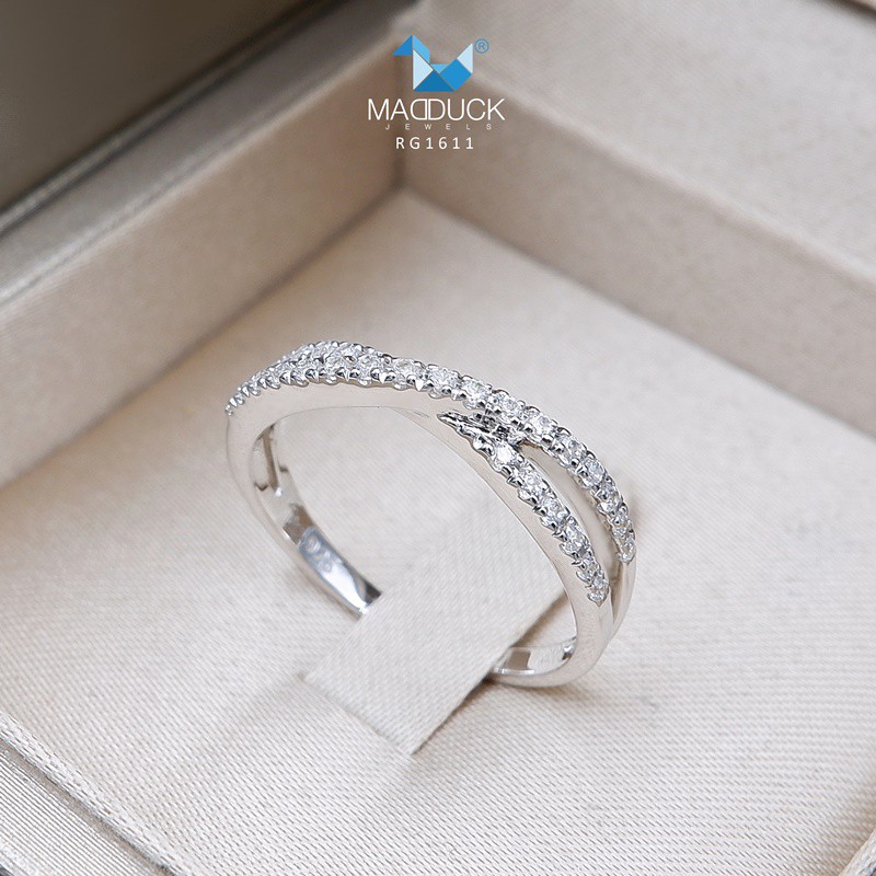 Madduckjewels แหวนเงินแท้ 925 CZ / โมอิส (Moissanite) / เพชร Lab Grown ชุบโรเดียม RG1611