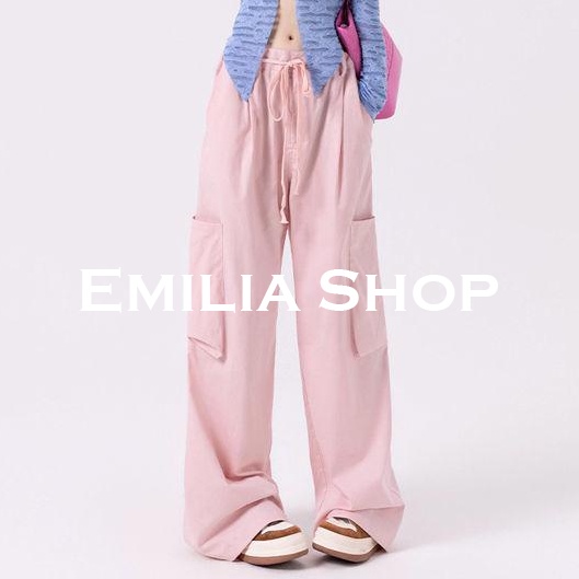 EMILIA SHOP กางเกงขายาว กางเกงเอวสูง กางเกงขายาวผู้หญิง 2024 ใหม่ ES030105