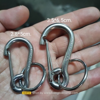[Genuine] ห่วงใส่พวงกุญแจ สแตนเลสแท้ Snaplink USA. ขนาด 28*50มม.  ( กว้าง 2.8cm. ยาว 5cm.)