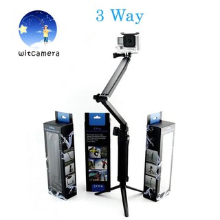 3 Way ไม้เซลฟี่พับได้ ขาตั้ง3ขาในตัว สำหรับโทรศัพท์ และ กล้อง 3 Way Selfie Monopod GoPro SJCam Xiaomi Yi