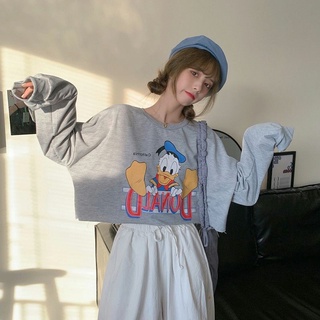 เสื้อครอป Donald เสื้อแขนยาว แฟชั่น